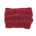 Diadema tejida roja calentador de orejas invierno accesorio de cabello ancho mujer - Rojo Bicolor