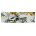 Bandeau croisé à imprimé tropical pour femme, accessoire de cheveux en tissu élégant pour le sport. - Blanc Feuille Verte Tropicale (#20)