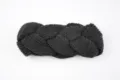 Black knitted braid headband winter warm ear cover hair accessory everyday wear SKU - Black