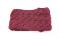 Cozy winter warm knitted headband cable knit ear warmer thick hair accessory for women. - Burgundy