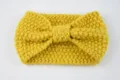 Yellow knitted headband for women winter warm hair band bow ear warmer hair accessories - Yellow