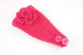 Rosa Gestrickte Stirnband Winter Warme Ohrenschuetzer Gehaeckelte Blume Haarschmuck - NO.7 Rosenrot