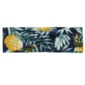 Bandeau Croisé Imprimé Ananas Bleu Marine Tissu Cheveux Sport Yoga Fitness Sueur - Bleu Foncé Ananas Tropical Feuille (#22)