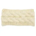 Fascia in maglia beige per donna, morbida fascia invernale calda, elegante scaldino per orecchie. - Crema