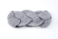 Grey knitted braided headband, cozy wool ear warmer for autumn and winter daily wear. - Gray