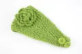 Grünes Strick Blumen Stirnband Damen warmer Winter Ohrenwärmer Häkeln Haarband Zubehör - NO.9 Armeegrün