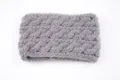 Grey cable knit headband winter ear warmer thick braided hair band cozy thermal hair accessory - Gray