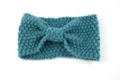 Knitted woolen headband with bow, warm ear warmer for women and girls winter daily wear. - Post Green