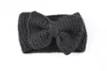 Black knitted bow headband, thick warm winter hair accessory, cozy ear warmer hair band. - Black