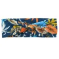 Bandeau en tissu noué à imprimé floral tropical bleu pour le yoga, le sport et le quotidien. - Bleu Foncé Orange Bleu Blanc Jaune Feuille (#25)