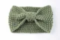 Olive green knitted bow headband, stylish winter warm hair accessory for daily wear. - Olive Green