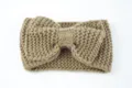 Diadema de Punto con Lazo Grande Kaki Invierno Orejeras Hecho a Mano Ganchillo Pelo Accesorio - Caqui
