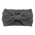 Dark grey knitted headband for women, winter warm hair accessory, handmade crochet ear warmer. - Dark Gray