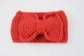 Diadema de punto roja con lazo grande accesorio de pelo cálido y orejeras suaves y cómodas - Rojo