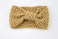 Knitted headband for women winter warm wool hair band chunky crochet hair hoop accessory - Camel