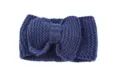 Cinta de pelo de punto azul oscuro con lazo, accesorio cálido de invierno muy elegante. - Azul Marino
