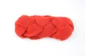 Rotes gestricktes Zopfmuster Stirnband warmer Winter Haarschmuck Variante für Damen kuschelig - Hellrot