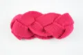 Gestreiftes geflochtenes Stirnband aus Wolle, warmes Ohrenschuetzer Accessoire Herbst Winter neu - Fuchsia