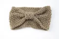 Chunky knit headband for women winter warm bow hair band soft cozy ear warmer daily use - Khaki