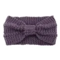 Purple knitted headband ear warmer, cozy winter hair accessory for women and girls. - Purple