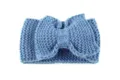 Diadema de punto con lazo invierno cálido orejeras lana diadema accesorios para cabello - Azul Denim