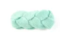 Mintgrüne geflochtene Strick Stirnband, warmer Wollhaar-Accessoire für den Winter. - Mintgrün