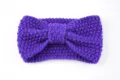 Cozy purple knit headband with a cute bow design, perfect for winter warmth and daily wear. - Purple