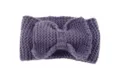 Diadema de punto morada con lazo invierno cálido accesorio para el cabello color sólido - Púrpura