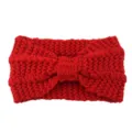 Red knitted headband for women, thick wool hairband, warm ear-muff winter hair accessory. - Bright Red