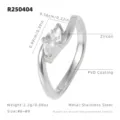 Bague en acier inoxydable avec zircone marquise et revêtement PVD taille 6-9 - Style Marquise Acier / US 6