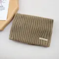 Khaki ribbed knit headband for women, stylish winter warm ear warmer hair accessory. - Khaki