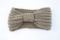 Fascia invernale lavorata a maglia da donna con fiocco di paillettes, accessorio - Stile Maglia Fiocco Paillettes / Cachi