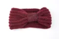 Fascia per capelli in maglia bordeaux con fiocco di paillettes autunno inverno donna. - Stile Maglia Fiocco Paillettes / viola-rosso