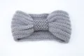 Fascia per capelli in maglia grigia da donna, fascia calda invernale con fiocco di paillettes. - Stile Maglia Fiocco Paillettes / grigio medio