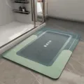 Modern absorbent bathroom floor mat in blue and green tones with anti-slip design for home use. - 40x60cm / HOME-Green
