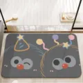 Close-up detail of the cute cartoon bath mat, showing soft surface and fun design. - Flash / 40x60cm