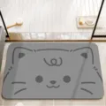Cute cartoon cat bath mat, absorbent quick-drying anti-slip floor mat for bathroom home. - Big Eyed Cat / 40x60cm
