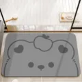 Cute cartoon absorbent bathroom floor mat, quick-drying non-slip diatomaceous earth mat. - Apple Bear