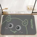 Absorbent cartoon bathroom floor mat, non-slip diatomaceous earth mat with cute monster design. - Big Horn Monster