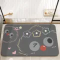 Cute cartoon bath mat absorbent non-slip floor mat for bathroom cute animal design - Floral Monster