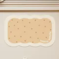 Cute biscuit shaped bathroom anti slip mat detail, absorbent floor mat with cute polka dot design. - 40x60cm / Butter Soda Biscuit Irregular