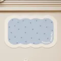 Cute scalloped bath mat with blue polka dots, soft absorbent non-slip floor mat for home. - 40x60cm / Sea Salt Soda Biscuit Irregular
