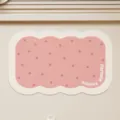 Cute bathroom non-slip floor mat, absorbent diatomaceous earth door mat, quick dry soft rug. - 40x60cm / Strawberry Soda Biscuit Irregular
