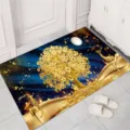 Alfombra antideslizante con patrón de árbol del dinero dorado, decoración elegante para el hogar. - 40*60cm / Árbol de la Fortuna