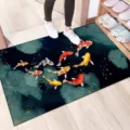 Alfombra de suelo absorbente de tierra de diatomeas con diseño de carpa koi 3D para baño. - 40*60cm / Nueve Peces