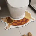 Alfombrilla de baño en forma de U de perro salchicha, alfombra absorbente antideslizante. - Dachshund a Cuadros