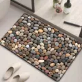 3D pebble pattern absorbent non-slip bath mat for modern bathroom floor detail view - 40*60cm / Simple Natural Stones