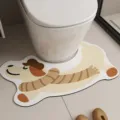 U-shaped toilet floor mat cute cartoon dachshund absorbent anti-slip bathroom mat decor - Autumn Scarf