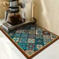 Europäische Küchen-Abtropfmatte im Retro-Fliesenmuster, saugfähige Tischunterlage. - Vintage-Maler