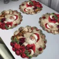 Set di tovagliette assorbenti di Natale, tappetino da tavola rotondo in diatomea di Babbo Natale. - Stile Natalizio 6
